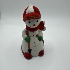 Vintage Jasco Skiing Snowman Christmas Bell‎